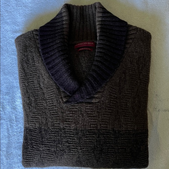 100% Himalayan Yak Shawl Collar Sweater L - Picture 2 of 6